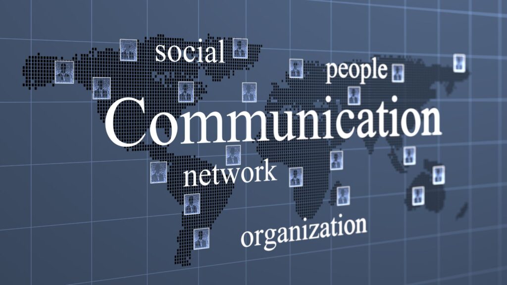 Communication systems architecture showing messenger message and audience