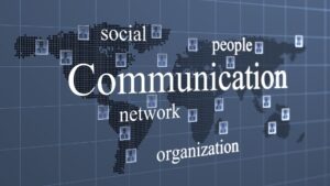 Communication systems architecture showing messenger message and audience