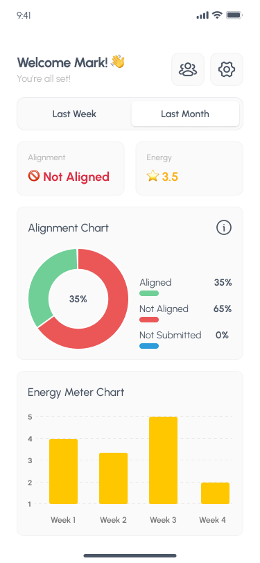 ONELife app homescreen
