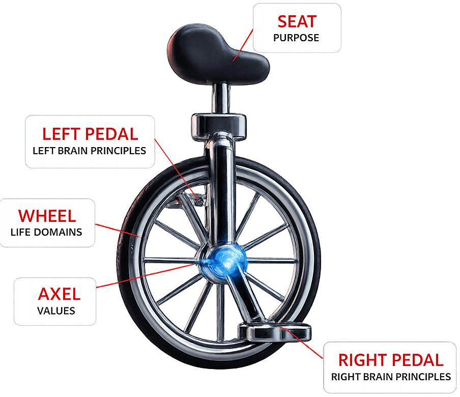 ONELife unicycle metaphor – one unified life system